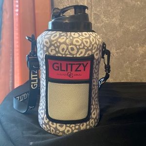 Glitzy Gulp Water Jug , Platinum Leopard